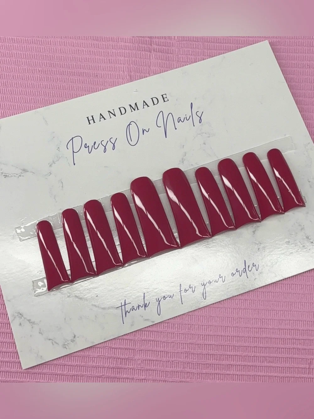 2XL duck press on nails solid color handmade custom builder gel